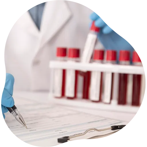 Tubos de ensaio coloridos e identificados para diferentes análises clínicas de sangue em Vila Velha.